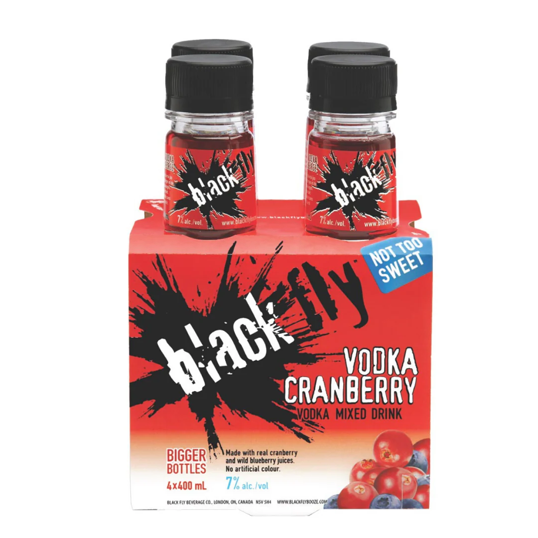 Black Fly Vodka Cranberry 4 Bottles